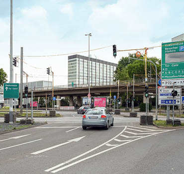 Verkehrsabsicherung des Messekreisels in Köln
