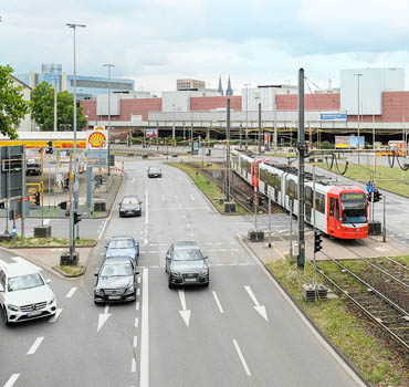 Verkehrsabsicherung des Messekreisels in Köln